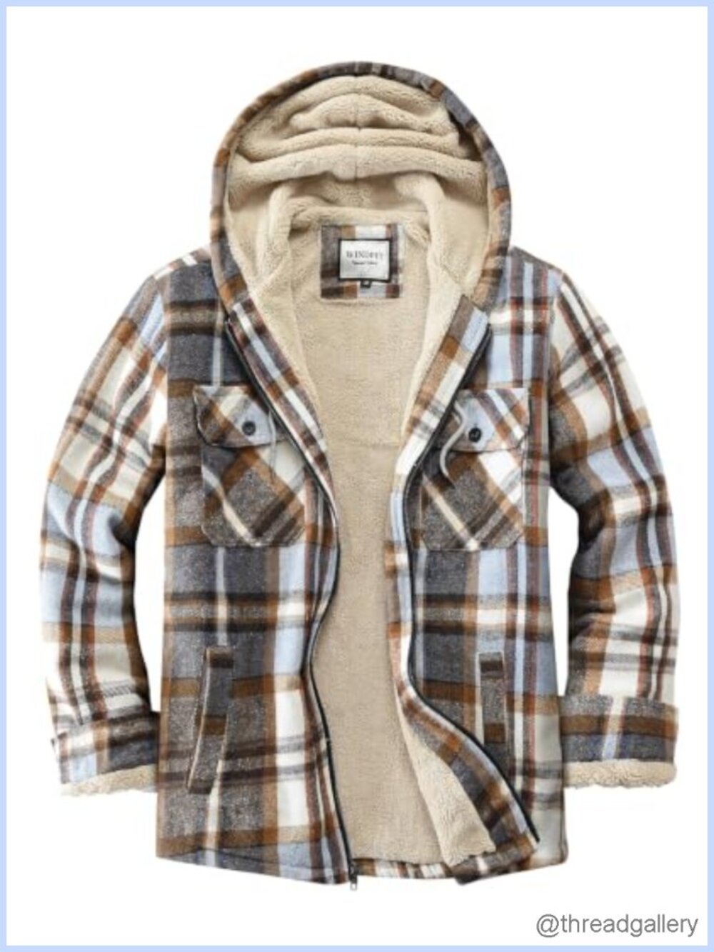 Women's Full Zip Fleece Flannel Jacket Plaid Sherpa Lined Hooded Shacket